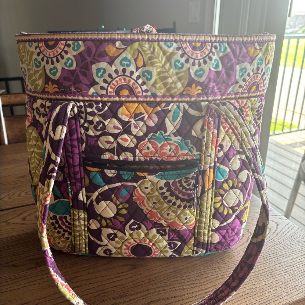 Vera Bradley Purple Paisley Floral Tote Bag - Picture 2 of 6